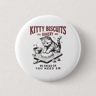 Cat Kneading Kat Biscuits Bakery We Knead Em You Ronde Button 5,7 Cm