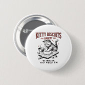 Cat Kneading Kat Biscuits Bakery We Knead Em You Ronde Button 5,7 Cm (Voorkant /achterkant)