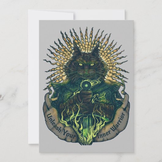Cat Knight briefkaart print (Voorkant)