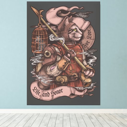 Cat Knight print (Insitu (Houten vloer))