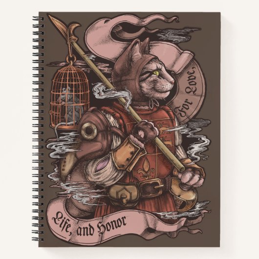 Cat Knight print Notitieboek (Voorkant)