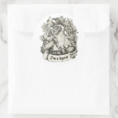 Cat Knight  print Ronde Sticker (Tas)