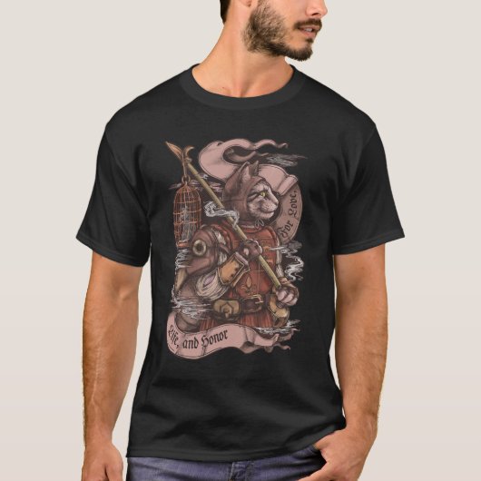 Cat Knight print T-shirt (Voorkant)
