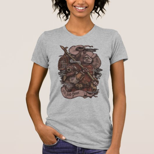 Cat Knight print T-shirt (Voorkant)