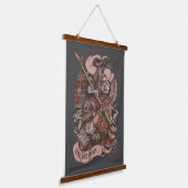 Cat Knight  wandtapijten print Hangend Wandkleed (Gebogen)