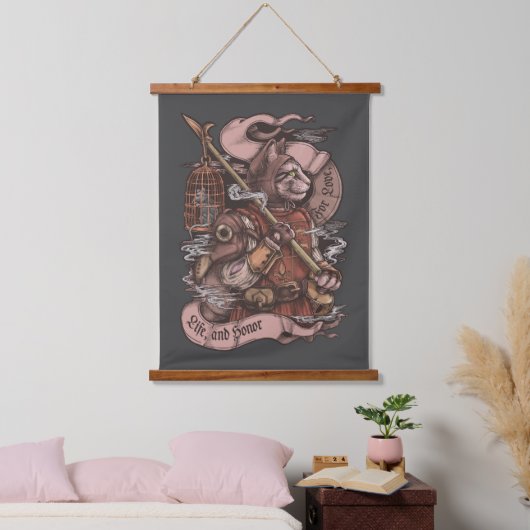 Cat Knight  wandtapijten print Hangend Wandkleed (Slaapkamer)
