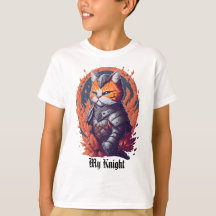 Cat Knight Warrior met vuur