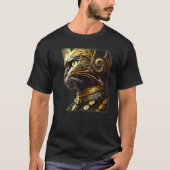 Cat Knight Wearing Gold Filigree Armor Black T-shirt (Voorkant)