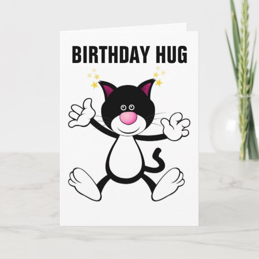 CAT KNUFFEL HAPPY BIRTHDAY WENSKAARTEN KAART (Voorkant)