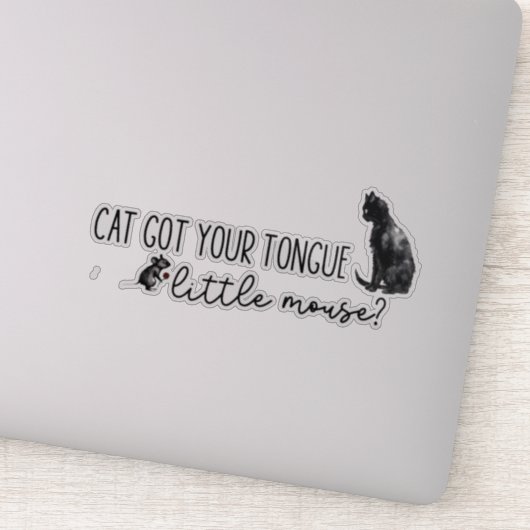 Cat kreeg je tong kleine muis, spookt adeline sticker (Detail)