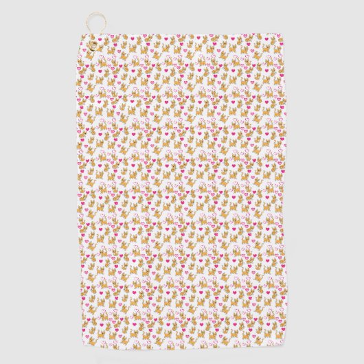 Cat kunstwerk | Leuke kat Valentijn Golfhanddoek (Voorkant)