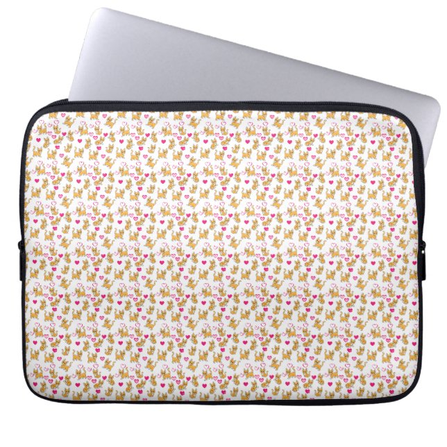Cat kunstwerk | Leuke kat Valentijn Laptop Sleeve (Voorkant)