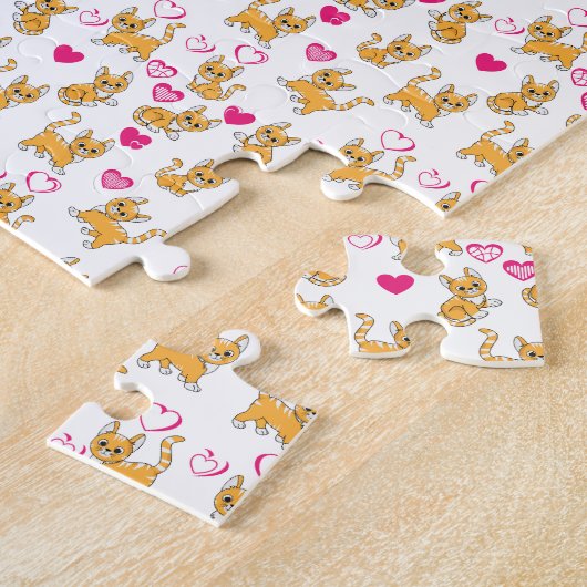 Cat kunstwerk | Leuke kat Valentijn Legpuzzel (Zijkant)