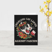 Cat Ladies Against Fascism Funny Cat Feminist 2 Kaart (Gele Bloem)