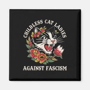 Cat Ladies Against Fascism Funny Cat Feminist 2 Magneet