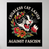 Cat Ladies Against Fascism Funny Cat Feminist 2 Poster (Voorkant)