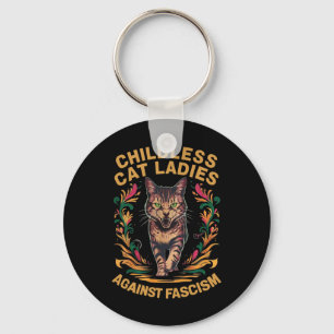 Cat Ladies Against Fascism Funny Cat Feminist Sleutelhanger