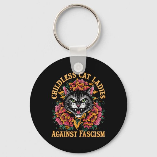 Cat Ladies Against Fascism President Kamala Harris Sleutelhanger (Voorkant)