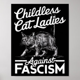 Cat Ladies Against Fascism Trots op feminisme Poster