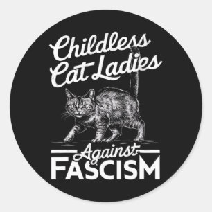 Cat Ladies Against Fascism Trots op feminisme Ronde Sticker