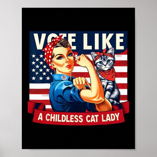Cat Ladies gaat Kamala stemmen Poster (Voorkant)