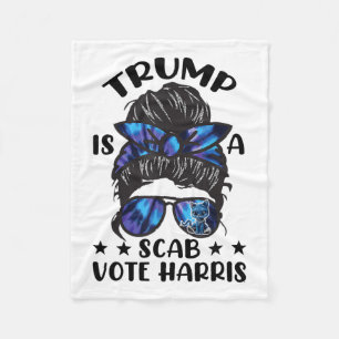 Cat Ladies Messy Bun Grappig Trump is een schurk s Fleece Deken
