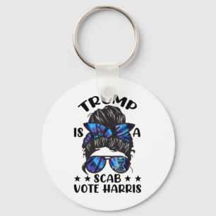 Cat Ladies Messy Bun Grappig Trump is een schurk s Sleutelhanger