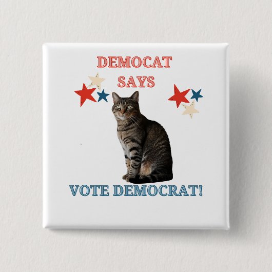 Cat Ladies Pro Democratie Vierkante Button 5,1 Cm (Voorkant)