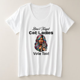 Cat Ladies Stem ook! Harris Walz 2024 Grote Maat T-shirt