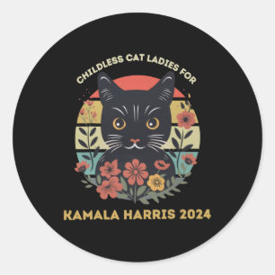 Cat Ladies tegen het fascisme Ronde Sticker