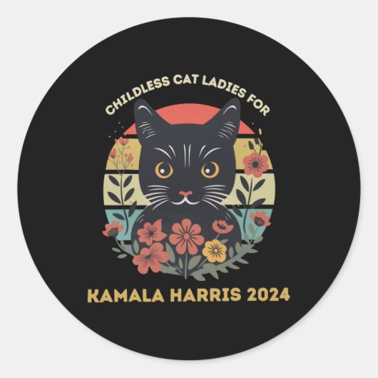 Cat Ladies tegen het fascisme Ronde Sticker (Voorkant)