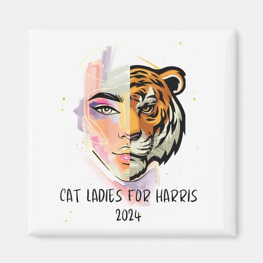 Cat Ladies voor Harris 2024 Magneet (Voorkant)