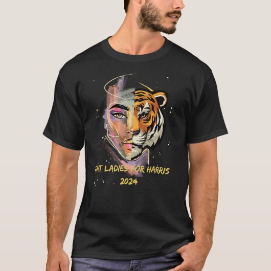 Cat Ladies voor Harris 2024 T-shirt (Voorkant)