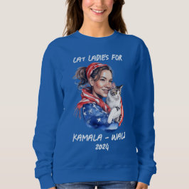 Cat Ladies voor Harris en Walz politieke humor Trui
