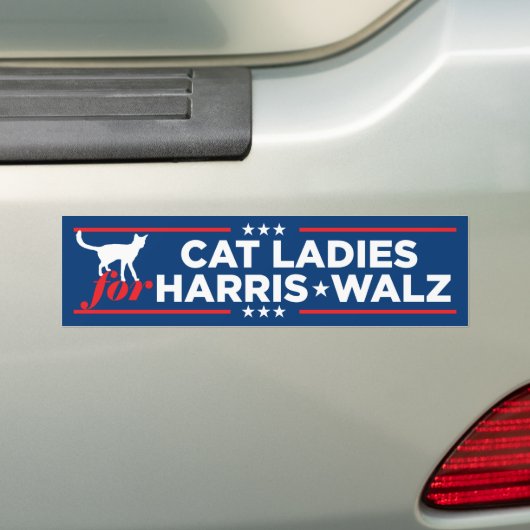 Cat Ladies voor Harris Walz 2024 Bumpersticker (Op auto)
