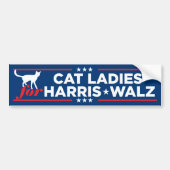 Cat Ladies voor Harris Walz 2024 Bumpersticker (Voorkant)