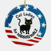 Cat Ladies voor Harris/Walz Design Keramisch Ornament (Achterkant)