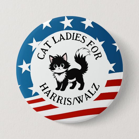 Cat Ladies voor Harris/Walz Design Ronde Button 7,6 Cm (Voorkant)