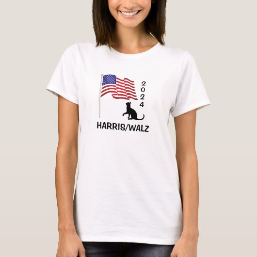 Cat Ladies voor Harris/Walz Design T-shirt (Voorkant)