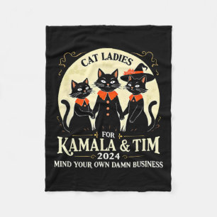 Cat Ladies voor Kamala en Tim 2024 Vintage USA Ele Fleece Deken