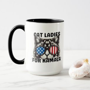 Cat Ladies voor Kamala grappig 2024 verkiezingspol Mok