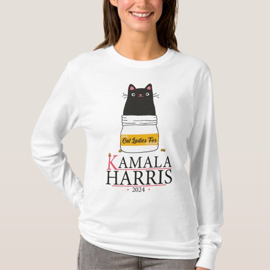 Cat Ladies voor Kamala Harris 2024 - Cat Lady voor T-shirt (Voorkant)
