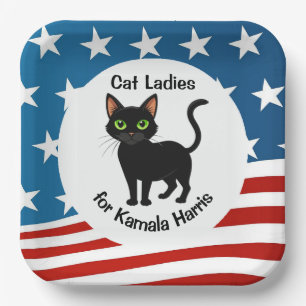 Cat Ladies voor Kamala Harris Design Papieren Bordje