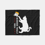Cat Ladies voor Kamala Harris Madam President Funn Fleece Deken (Voorkant (Horizontaal))