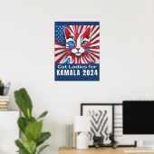 Cat Ladies voor Kamala Harris President 2024 Poste Poster (Thuiskantoor)