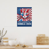 Cat Ladies voor Kamala Harris President 2024 Poste Poster (Keuken)