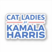 Cat Ladies voor Kamala Harris Sticker (Voorkant)