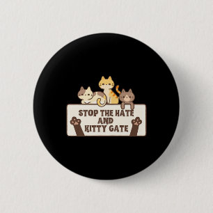 Cat Ladies voor Kamala Harris Stop The Hate Kat G Ronde Button 5,7 Cm