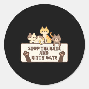 Cat Ladies voor Kamala Harris Stop The Hate Kat G Ronde Sticker