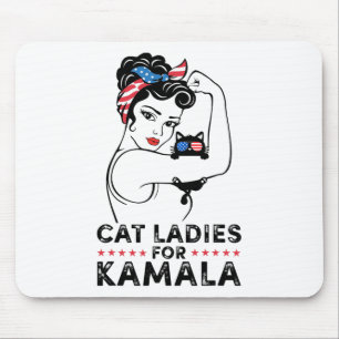 Cat Ladies voor Kamala Harris voor President 2024 Muismat